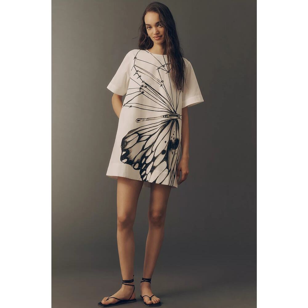 nwt by ANTHROPOLOGIE sz M Emmy Butterfly swing dress